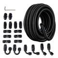 EVIL ENERGY 4AN Fuel Line Kit, 4AN Nylon Braided Fuel Line Hose Fitting Kit CPE 10FT Black